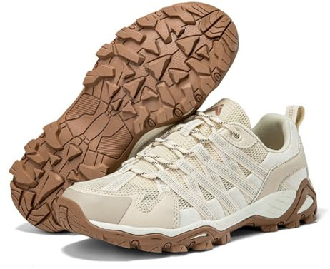 Men's Women's Hiking Boots Lace-up Waterproof Walking Training Shoes Anti-Slip Camping Mountain Travel Sports Sneaker Shoes Couple's Brown 2.5