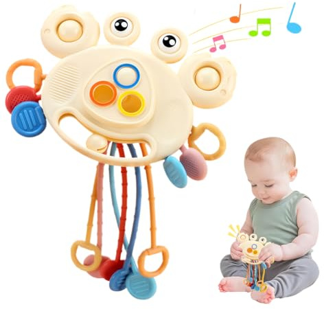 PYRUVAE Montessori de Silicona, Juguete Montessori, Juguetes Sensoriales Para BebéS, Juguetes de Viaje Para NiñOs, NiñOs Para Habilidades Motoras Finas, Juguetes Para BebéS de 1 AñO