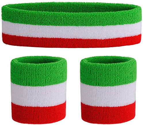 ONUPGO Schweißband Set Sportstirnband Handgelenk gestreifte Schweißbänder Frottee Sporttraining Basketball-Armband Stirnbänder Feuchtigkeitstransport Schweiß absorbierendes Stirnband