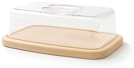Tuuli Kitchen Formaggiera Piatto Formaggio Contenitore per Torte Porta Formaggi Tagliere con Coperchio Campana per Dolci (28x18x9 cm)