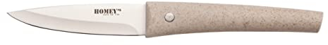 Homey's Tools for Life VITT-Büromesser - Gemüsemesser - Obstmesser - Kleines universelles Küchenmesser - 9 cm Klinge aus superscharfem 3Cr13-Edelstahl - Griff aus nachhaltigem Weizengras