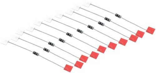 10x LED Blinker Sperrdioden Set zum Entkoppeln der Blinkerkontrollleuchte | DO41-Gehäuse, max. 50V und 1A/1000mA; zum Einlöten in Plus-/Minus-Leitung, rot gesperrt und weiß offen, bei LED-Blinker-Umbau