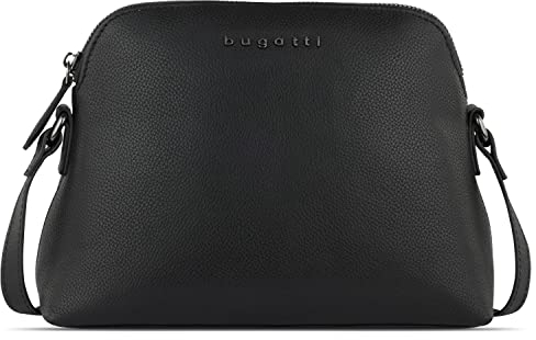 bugatti Bella kleine Schultertasche aus Leder, Damen-Umhängetasche small in schwarz