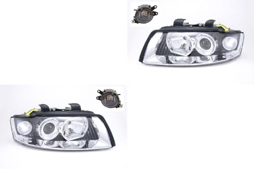 Johns, Scheinwerfer Satz Xenon passend für Audi A4 8E 10/2001-11/04 D1S H7 L& R + Nebel