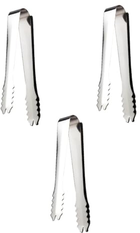 LIFKOME 3pcs Stainless Steel Tongs for Cocktails and Whiskey Sugar Cube Serving Clips for Parties Weddings and Daily Use Comfortable Grip Gaps for Easy Handling