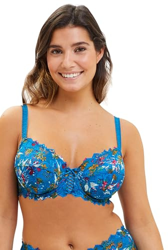 Sans Complexe - Modèle Arum Mosaic - Soutien-Gorge - Femme - 100D - Imprimé Floral Bleu Mykonos