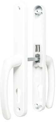 TSS 70mm PZ UPVC Door Handles Set Suits Cego Locks - Lever/Lever - 70mm PZ (Centres) - 215mm Screw to Screw - Backplate 245mm X 32mm - UPVC Door Handle - Replacement PVC Door Handle (White)