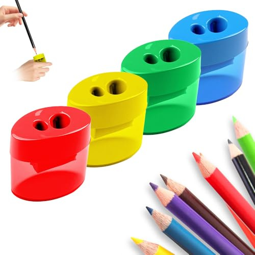 Anspitzer mit Behälter, Spitzer mit Dose, Dosenspitzer Dicke und Dünne Stifte 4 Farben (#B-4pcs)