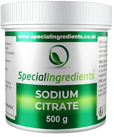 Special Ingredients Natriumcitrat en poudre 500g - Régulateur d’acidité et conservateur pour aliments et boissons, Végan, sans gluten, sans OGM, casher, halal - Qualité supérieure