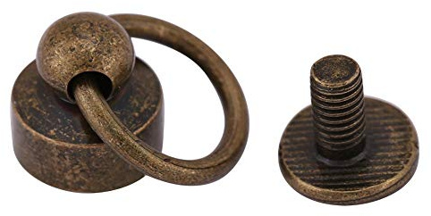 20 Sets runde Ziehringnieten aus Messing, Nieten für Lederhandwerk, Metallnieten mit Ziehring-Schnalle, Nagelnieten für Geldbörse, Handyhüllen-Dekoration, 8 mm, 4 Farben (Bronze)