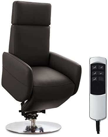 Cavadore TV-Sessel Cobra / Fernsehsessel mit 2 E-Motoren, Akku und Aufstehhilfe / Relaxfunktion, Liegefunktion / Ergonomie M / 71 x 110 x 82 / Echtleder Mokka
