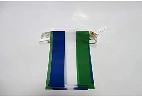 AZ FLAG Guirnalda 12 Metros 20 Banderas de Sierra Leona 45x30cm - Bandera SIERRALEONESA 30 x 45 cm - BANDERINES