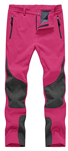 donhobo Damen Wanderhose Wasserdicht Softshellhose Outdoorhose Winddicht Warm Gefüttert Winterhose Skihose Snowhose Trekkinghose