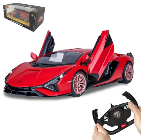 JAMARA Lamborghini Sián FKP 37 2,4 GHz 1:14 Tür manuell - RC Auto, offiziell lizenziert, bis 1 Std Fahrzeit, ca 11 Km/h, perfekt nachgebildete Details, detaillierter Innenraum