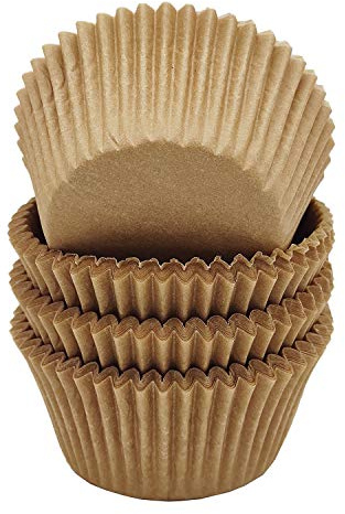 Mombake Lot de 100 caissettes à muffins en papier naturel sulfurisé de qualité supérieure - Taille standard