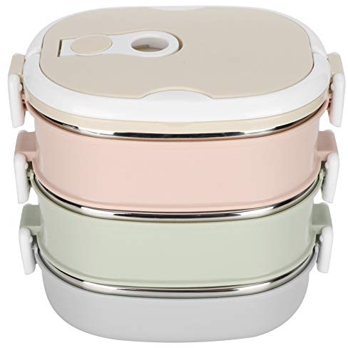 Bento Box Portable Stainless Steel Bento Box for Kids and Adults, Insulated Thermal Food Container for Lunch Box Leakproof Stackable (3 Layer)