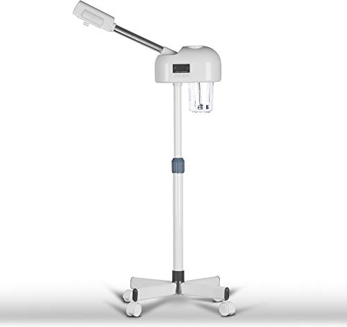JVSURF LCD Screen Facial Steamer, Ozone, Steamer and Timer 3 in 1 Function, Extract Blackheads for Face, Use in SPA Salon, High 0.95m - 1.2m, White
