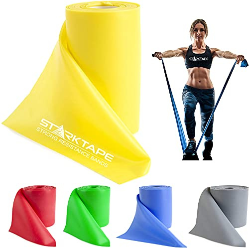 Starktape Resistance Bands Widerstandsbänder Latexfrei – Von 2,5 Meter bis 46 Meter Länge Professional Fitnessbänder für Home-Training, Physiotherapie, Pilates, Krafttraining und Rehabilitation