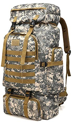 Kabxhueo Rucksack 80L Wasserdicht Notfallrucksack Military Armee Rucksack Großer Outdoor Reiserucksack Kampfrucksack Fluchtrucksack Survival Backpack für Herren Damen für Camping, Wander, Trekking