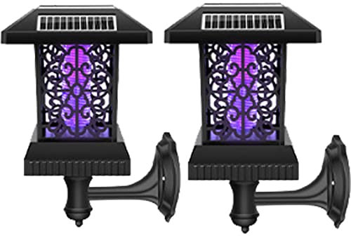 DHQDHQ Paquete De 2 Matamoscas Solares Para Insectos,Luz LED Para Matar Mosquitos con EnergíA Solar Para Exteriores,Matamosquitos EléCtricos Impermeables,Para El Patio Trasero del Hogar, Wall-Mounted