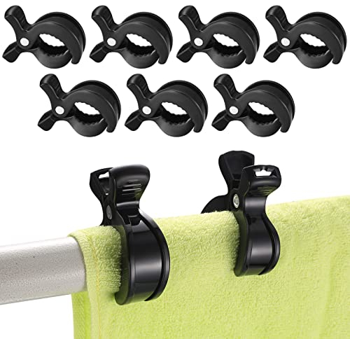 9 Stück Kinderwagen Klammern, Clips Haken zur Befestigung von Spielzeug, Abdeckung, Sonnenschutz am Kinderwagen, Buggy, Babyschale Clips - Schwarz (Schwarz)
