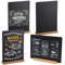 BESTOOL Lot de 4 Tableaux Noirs, Tableau Noir de Table avec Base Double Face Ardoise Buffet Signes Étiquettes de Prix Affichage Menu Boissons pour Anniversaire Mariage Bar Café, 22 x 30cm