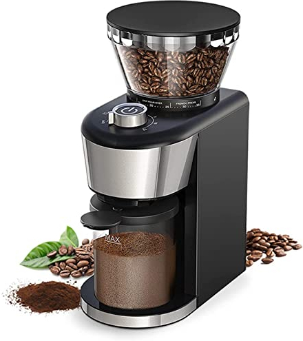 DieffematicKF Cafetera Molinillo de café eléctrico One-Touch Contro con ajustes para 2-12 tazas, para Espresso, café de prensa de café por goteo (Color : Black, Size : UK_110V)