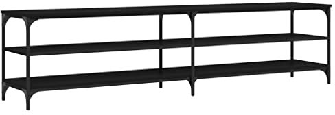 vidaXL Mobile Porta TV Nero 200x30x50cm in Legno Multistrato e Metallo, Mobile Porta TV, Mobile dispositivi multimediali, Mobile HiFi, unità TV