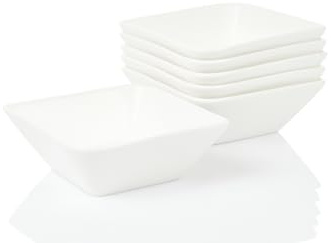 Fantastic Schalen 14cm, Set 6teilig für Müsli, Salat & Co. cremè Porzellan | edle cremèweiße Schalen 14x14cm, perfekt für Müsli, Joghurt, Obst, Salat und mehr, zeitlose Eleganz im Set für 6 Personen