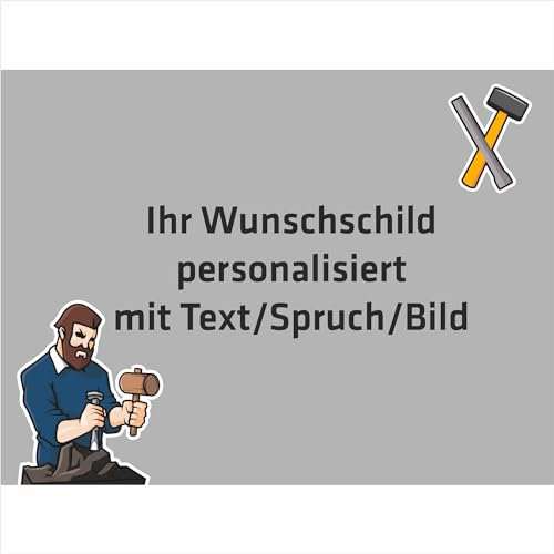 INDIGOS UG - Aluverbundplatte Schild - Beruf - Steinmetz - 60x40 cm - Firmenschild - wetterfest personalisiert mit Foto, Logo und Text - individuelle Schilder für Tür, Wand, Büro Garage