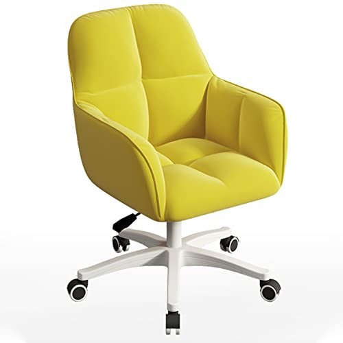 SUNMME Ergonomische Heimbürostühle mit Armlehnen und Rückenstütze, um 360° drehbare Computerstühle für Zuhause, Empfang, Konferenz, Alles ist in Ordnung (Gelb A)