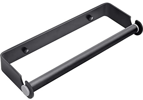 PEDORUBY - Unterschrank Papierhandtuchhalter für Küche, Wandhalterung Papierrollenhalter mit Selbstklebend oder Schraubbefestigungsoption, Speisekammer oder Schrank Organizer. (Schwarz)
