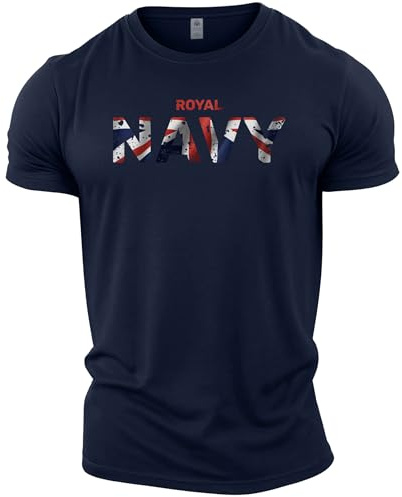GYMTIER Royal Navy UK Flag - Men's Gym T-Shirt - Bodybuilding Workout Top