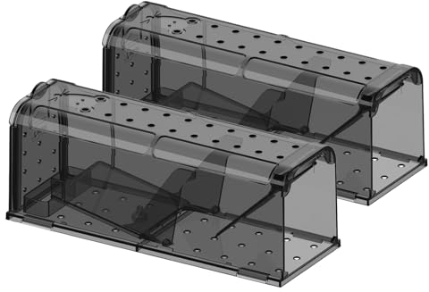 T-Raputa Rattenfalle/Mausefalle lebend/lebendfallen mäuse/Wiederverwendbar/mit Reinigungsbürste/Professionelle Mausefalle（2er Set）