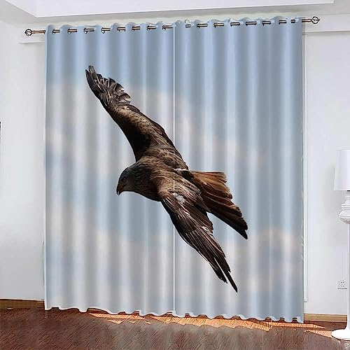 Vorhang Kinderzimmer Tierischer Adler Kinder Vorhänge Mit Ösen Polyester Gardinen Thermovorhang Blickdicht Ösenschal Kindergardinen 300 B X 280 H cm Für Wohnzimmer,2Er Set-8O2T6F8E