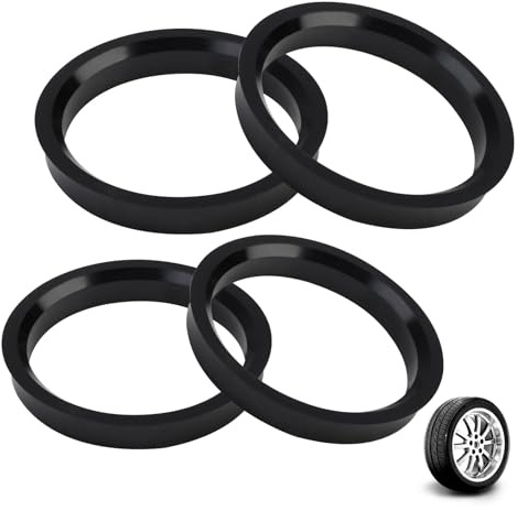 4pcs Car Hub Centric Rings 66.6 to 57.1 Universal Car Wheel Spacers Bore Center Plastic Wheel Ring for Upgrade Vehicle'S Rim, Classic Black