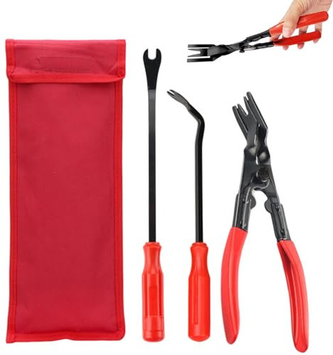 Rimuovere le Pinze per Clip, Pinza per Rivetti in Plastica, Pinze a Scatto per Rivetti, Pinze per la Rimozione Delle Clip, per Rimuovere i Pannelli Delle Porte, 3 Pezzi, con 1 Borsa Portaoggetti