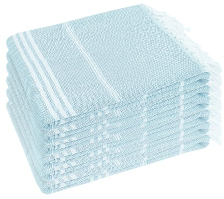 YSYJ Turkish Beach Towel 6 Pack Beach Towels 36x71 Beach Towel Oversized Sand Free Turkish Towel Quick Dry Bath Towels Blue