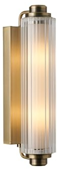 Nordlux Nimal Double Wandleuchte Messing – E14 Fassung, 2x max. 25W, IP44, Art-Deco Design, ideal für Badezimmer & Flur