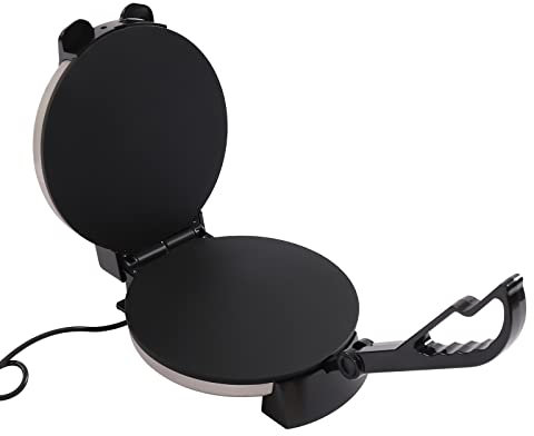 Levkitch Crepiera Elettrica con Manico,Ø32 cm,Temperatura Regolabile,Maker doppio per pancake Padella Antiaderente da Macchina,Piastra elettrica per crepes,Omelette,Tacos fatti