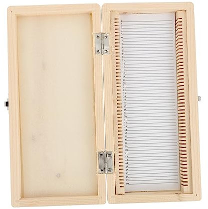 ULTECHNOVO Holz Aufbewahrungsbox Mit Nummerierten Fächern Für Mikroskop Objektträger Slots Schiebebox Aus Hochwertigem Holz Praktische Und Sichere Labor Lagerung Für Mikroskop-slides