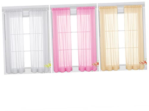 DECHOUS 100 X 200 cm Rote Transparente Vorhänge Tüll Fenster Bildschirm Für Schlafzimmer Küche Wohnzimmer Privatsphäre Stil