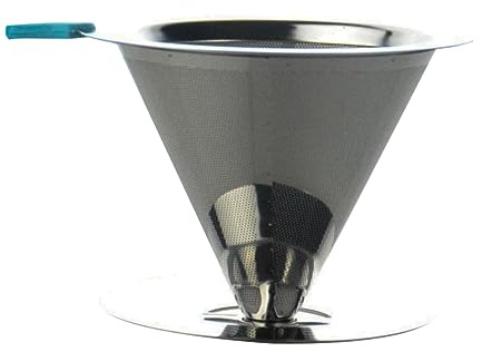 iplusmile Filtro De Café De Malla Embudo Inox Con Base Plateada Herramienta Para Té Casa