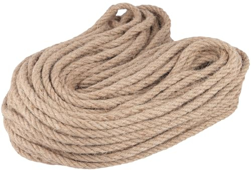 HONYUET Corde de jute de 10 mm - 50 m de ficelle de chanvre pour jardin, artisanat, bricolage, décoration d'intérieur, marron