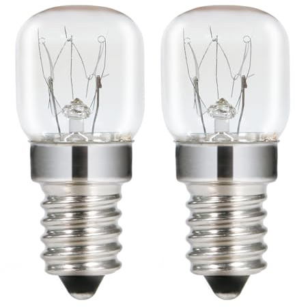 Comyan T22 Ofenlampe 15W 230V, SES E14 dimmbare Salzlampen-Birne, Mikrowellen-Gerätebirne bis zu 250 Grad – 2er Pack