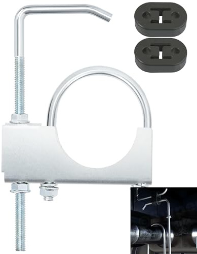 3pcs 3 76MM Universal Exhaust Clamp with Hanger Rear Rubber, Heavy Duty Muffler Hanger, Exhaust Hangers Heavy Duty Muffler Hanger Exhaust Hangers Clamp On Exhaust Hangers fit 3 76mm Exhaust Pipe (1)