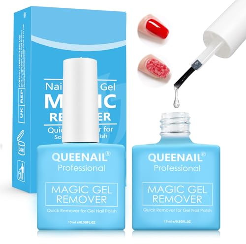 2 Pièces 15ml Dissolvant Vernis Semi Permanent, Dissolvant de vernis gel, Gel Nail Polish Remover, Retrait Facile et Rapide du Vernis à Ongles, Opération simple