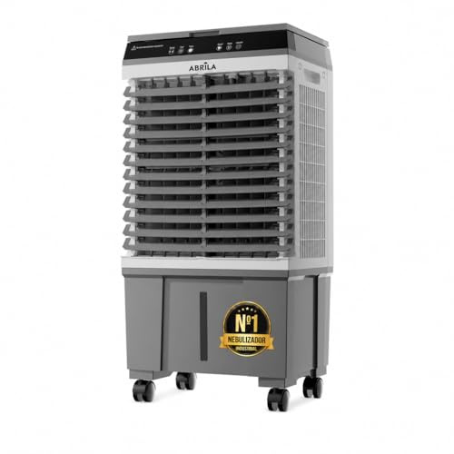 Climatizador Evaporativo Industrial 20L | Sin Tubo Exterior | Naves, Talleres y Terrazas hasta 20 m² | 65W | 3 Velocidades | Mando a Distancia | 4 Acumuladores de Frío | Oscilante | Portátil