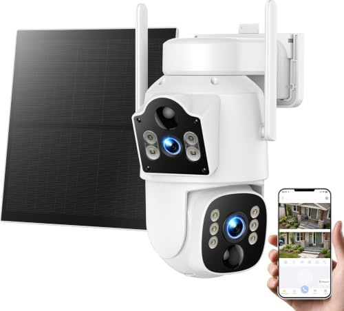 VOOPEAK 4G LTE Überwachungskamera Außen Solar, Dual-Objektiv 360° PTZ | Auto-Tracking, 10X Digitalzoom, Farbnachtsicht und App-Zugriff für Hof, Baustelle, Wohnmobil und abgelegene Orte