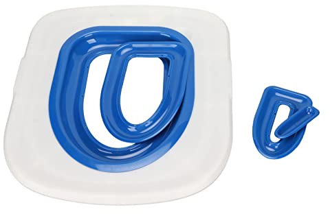 Haofy Kit d'Entraînement à la Toilette pour Chat, Entraîneur de Toilette Réutilisable en ABS pour Chat avec Plateau Bleu, Siège d'urinoir Amovible, Adaptateur de Universel, pour Chiot, Petit